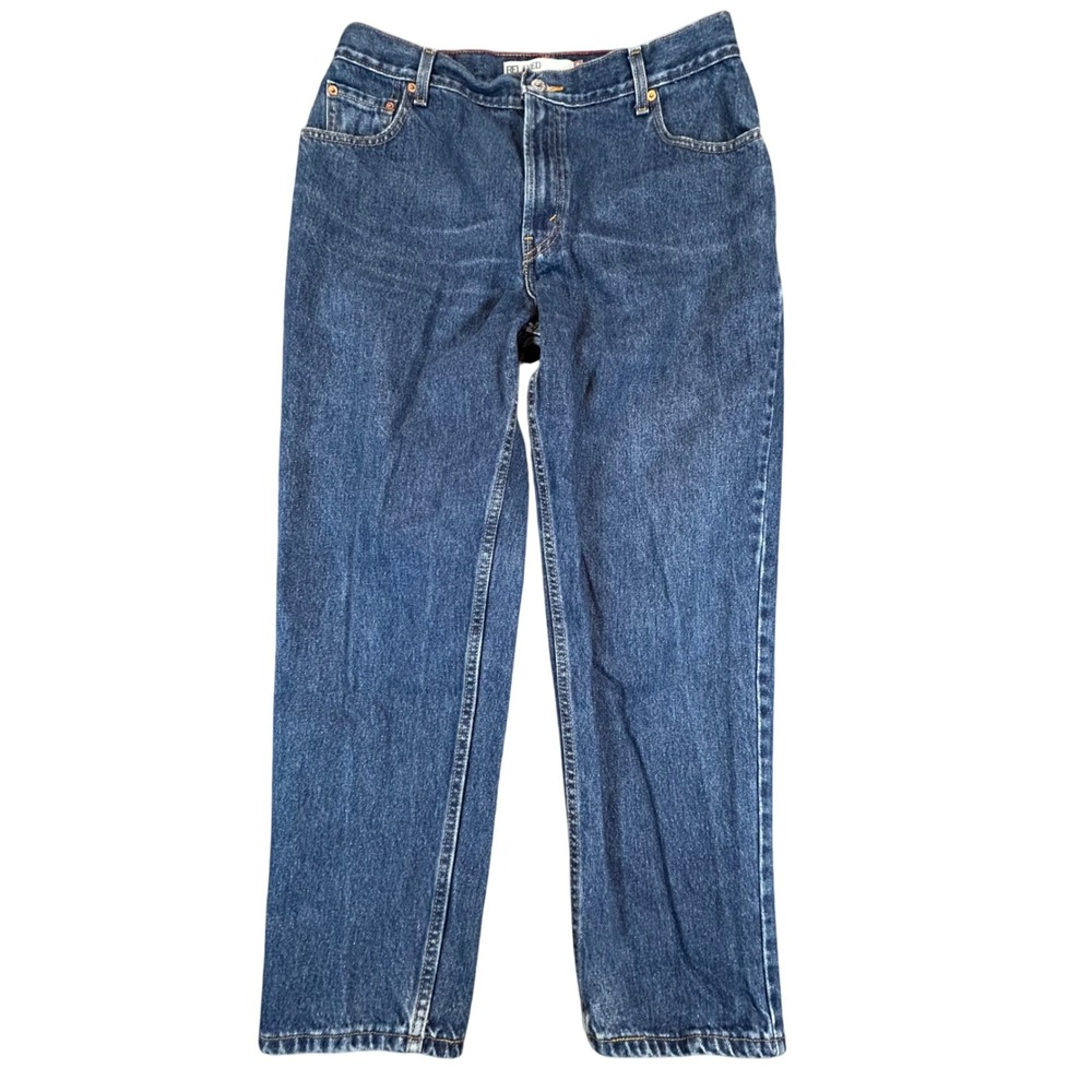 Vintage Levi's 550 Relaxed‎ Tapered Fit Blue Denim Jeans Womens Size 16 S Y2K